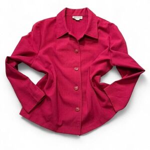 Vintage 90s Briggs Bold Red Button Up Shacket Jacket, Women's Size XL